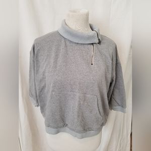 Clary Sage Organics cotton sweatshirt cropped top in medium.